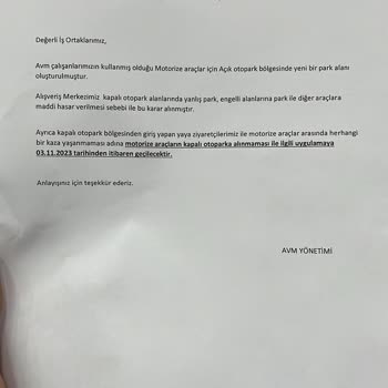 Optimum AVM (Adana) Otopark Personel Hakkı