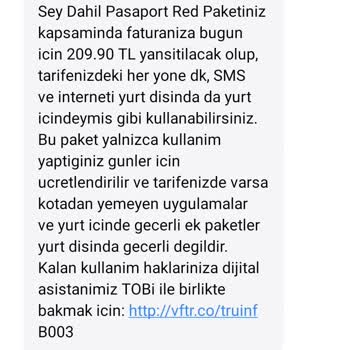 Vodafone Kullanmadığım Miktarı Faturaya Yansıtması