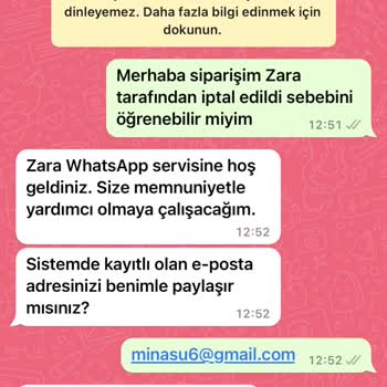 Zara Gönderilmeyen Ve İptal Edilmiş Ürünün Parası İade Edilmedi