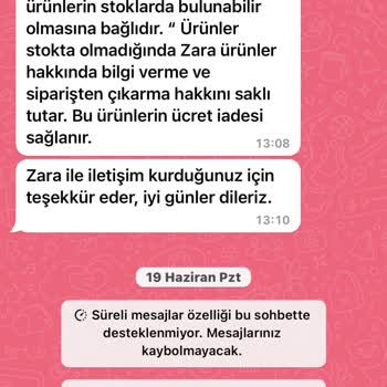 Zara Gönderilmeyen Ve İptal Edilmiş Ürünün Parası İade Edilmedi