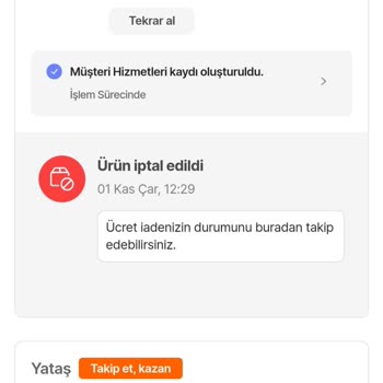 Hepsiburada Ve Yataş Ürünleri Göndermedi