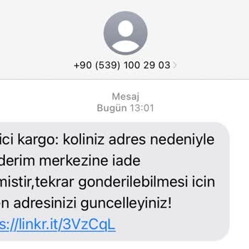 Kargo Yabancı Numaradan Mesaj