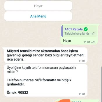 Sorumsuz A101 Siparişimi Göndermedi.