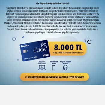 VakıfBank Sıfır Faiz Taksitli Nakit Avans Aldatmacası