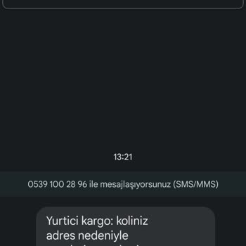 Kargo Adına Mesaj Geldi