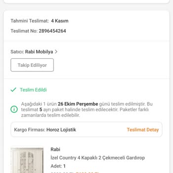 Trendyol'dan Aldığım Dolap Elime Ulaşmadı