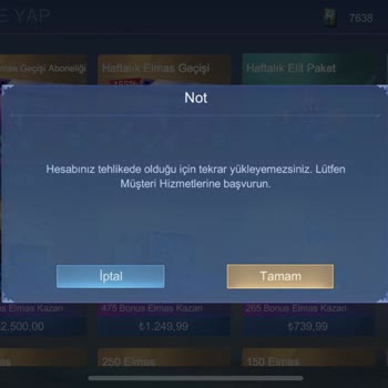 Mobile Legends Elmas Alma Hatası