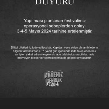 Akdeniz Gençlik Festivali Bilet İadesi Yapılmadı