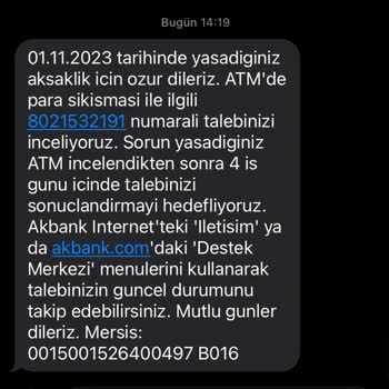 Akbank ATM Paramı Yuttu