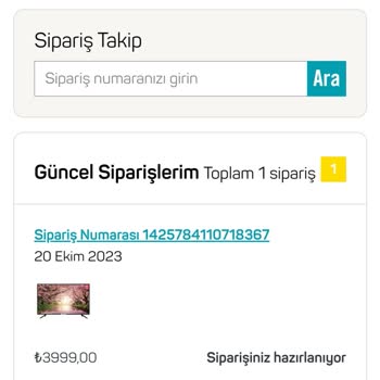 A101'den Sipariş Edilen Parası Anında Alınan Teslim Edilmeyen Ürün