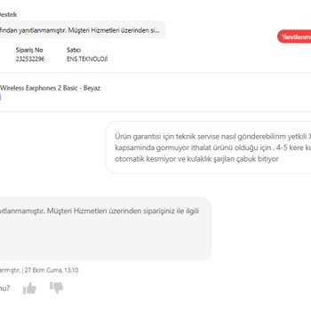 Hepsiburada Ürün Onarımı Desteği Sağlayamadı
