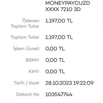 Migros Yemek 1197 Liralık Yemek Siparişimin Sisteme Yansımayıp Paranın Çekilmesi