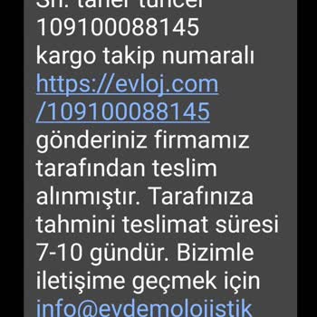 Evdemo Lojistik Lojistik Firmasının Kargomu Hala Teslim Etmemesi