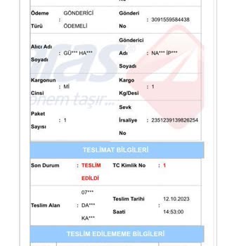 Aras Kargo Ürün Teslimi Yapılmadı Paramızda Gitti