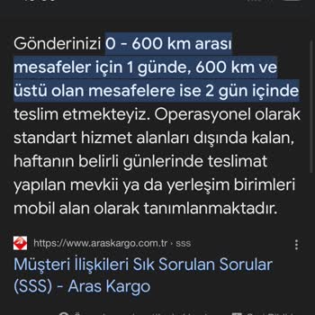 Aras Kargo Teslimat Süreci