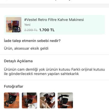 Trendyol Express Ürünümün Kırılarak Ve Eksik Teslim Edilmesi