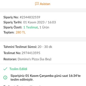 Domino's Pizzanın Siparişi Teslim Etmeden Teslim Edildi İşaretlemesi