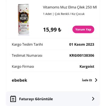 ebebek Siparişim Defolu/Ayıplı Olarak Geldi. Telafisini İstiyorum