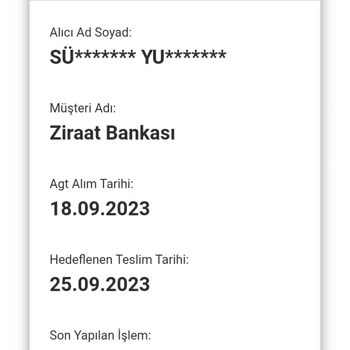 AGT Kurye (aynigunteslim.com) Kargo Elime Ulaşmadı