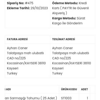 Tohum Marketim Tohummarketim.com'dan Verdiğim Sipariş Hala Gönderilmedi