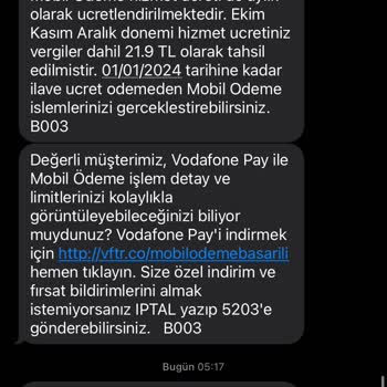 Vodafone Olmayan Üyeliğe Para Kesme