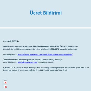 İncehesap Garantili Ve Sıfır Üründen Para Talep Edildi