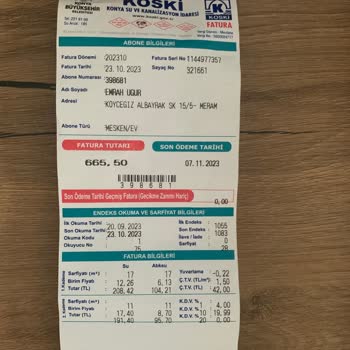 Konya Büyükşehir Belediyesi Yüksek Ve Hatalı Su Faturası