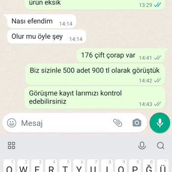 Corap_toptanciniz (Instagram) Çorap_toptancınız Instagram Hesabı Eksik Yanlış Ürün