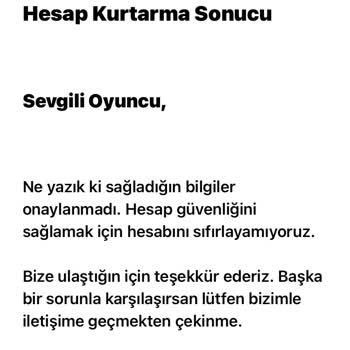 PUBG (Pubgmobile.com) Hesabımı Geri Vermedi, Silinmesine Müsaade Etti!