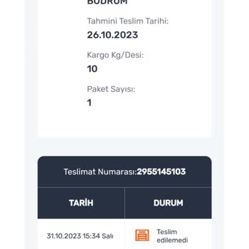 Aras Kargo Teslim Edilmeyen Ürün