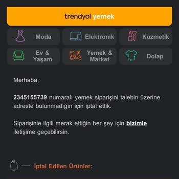 Trendyol Yemek Siparişi Teslim Etmedi!