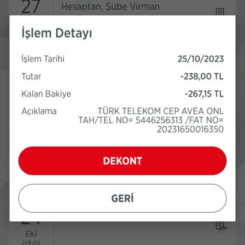 Türk Telekom Mobil Hesaptan Ve K. K. Dan 5ay Mükerrer Tahsilat Yapmış