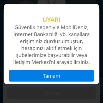 Denizbank Güvenlik Nedeni İle Erişim Durdurulmuştur