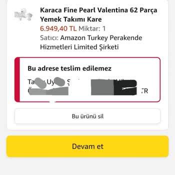Amazon Stoktaki Ürün Sipariş Hatası.