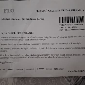 FLO Ayakkabı FLO Üretim Hatalı Ayakkabıyı Sorunsuz Kabul Etti