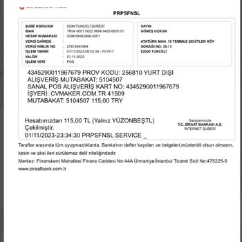 CV Maker Herhangi Bir İşlem Yapılmadan Hesaptan Para Çekilmiştir.