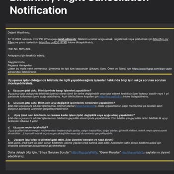 Pegasus Uçuş İptali Yapıp Fazladan Ücret Aldı.