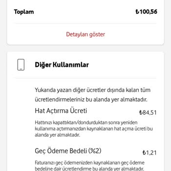 Vodafone Açma Kapama Bedeli Yasal Değildir