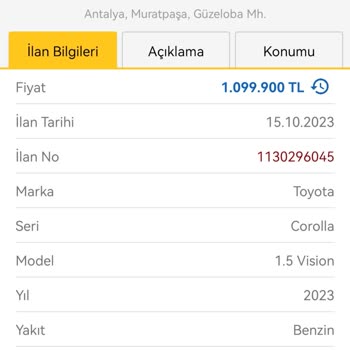 Sahibinden İkinci El Araç Fiyatı