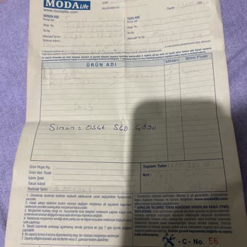 Modalife Ürünüm Teslim Edilmedi