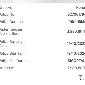 Türkiye Sigorta İznim Dışı Poliçe Yenileme