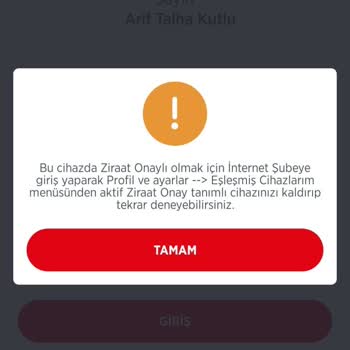 Ziraat Bankası Mobil Eşleşmeyi Kaldırmak İstiyorum.