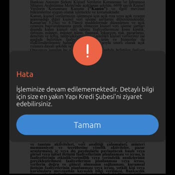 Yapı Kredi Bankası Faizsiz Nakit Avans Başvurusu Hatası