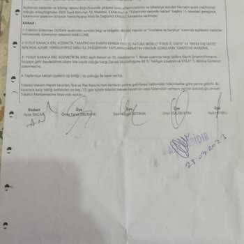 Karaca Kozmetik Daikin Klima Değişimi Tüketici Hakem Heyeti Kararı