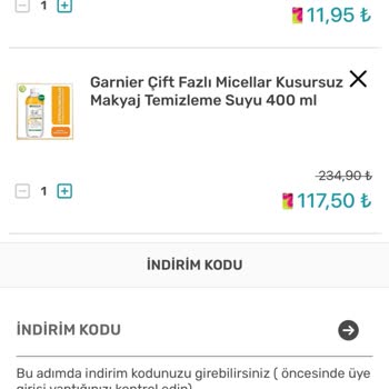 Watsons, Hesabıma İndirimi Uygulamıyor