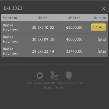 Tempobet Para Çekmede Aksaklık