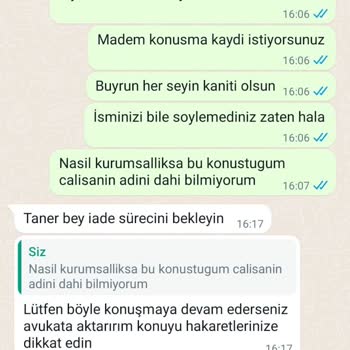 EvModa Müşteri Temsilcisi Ve İade Süreci Mağduriyeti