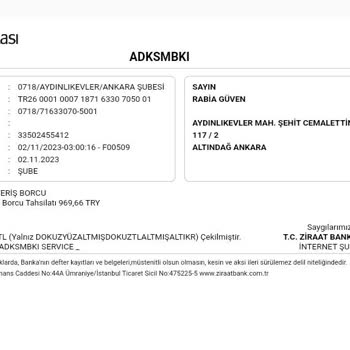 Ziraat Bankası Banka Kartı Alışveriş Borcu Tahsilatı