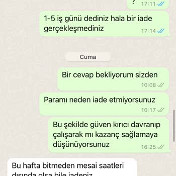 Nare Giyim Sipariş Elime Ulaşmadı Para İadesi Yapılmadı