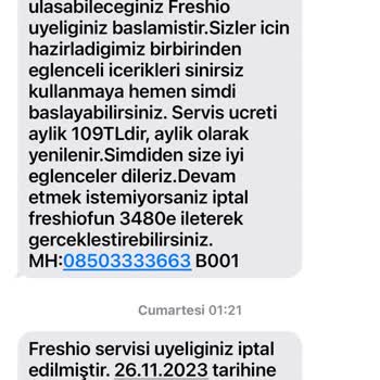 Freshio Fun Uygulaması Hakkında Şikayet